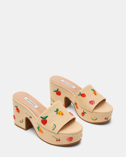 TRIPPY Embellished Fruit Multi Platform Mule Women's Sandal - Steve Madden
