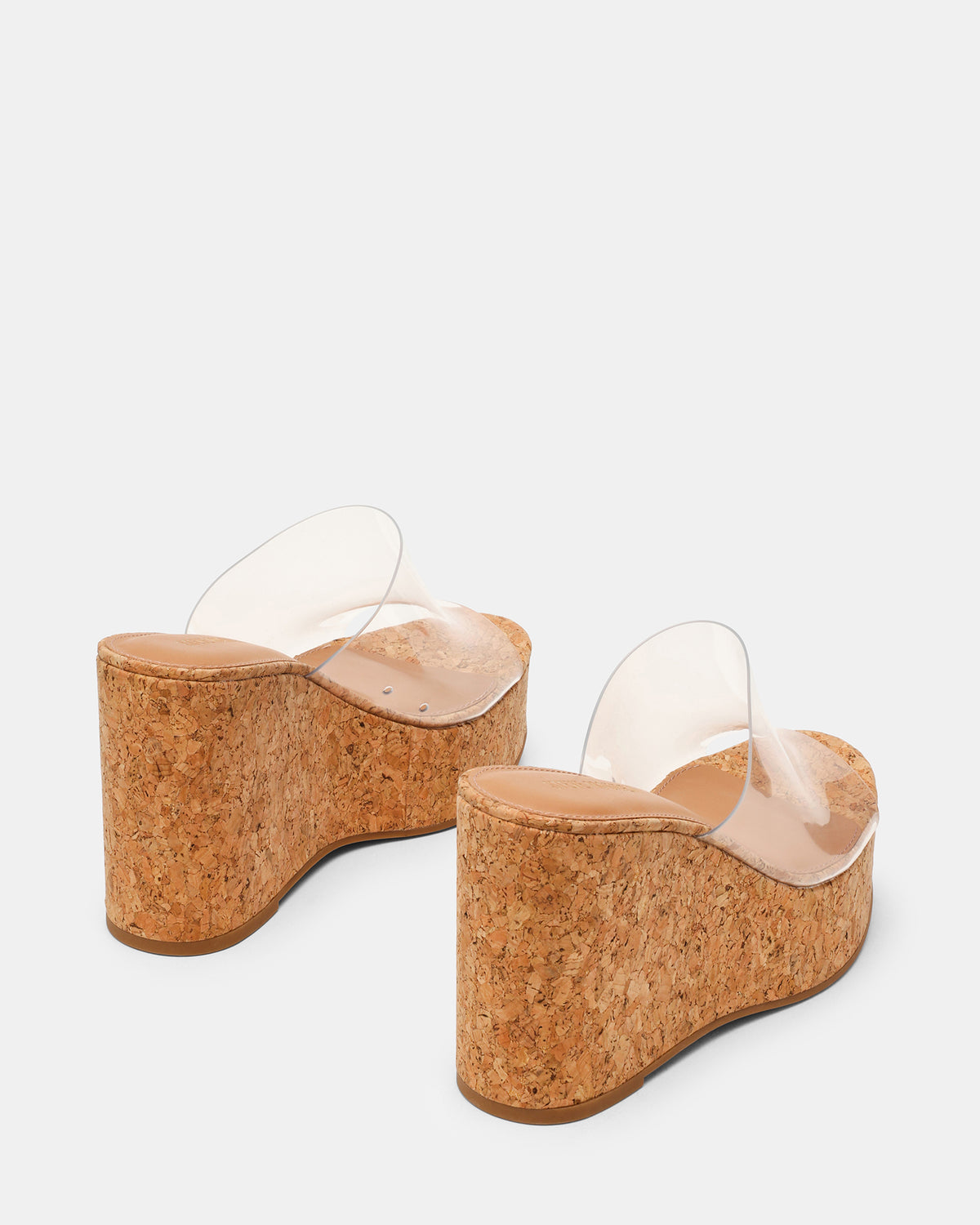 CASSI Cork Clear Platform Raffia Wedge Women's Sandal - Steve Madden