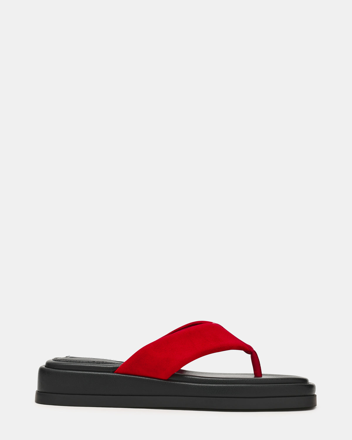 BELLA Red Suede Thong Square-Toe Platform Women's Sandal - Steve Madden