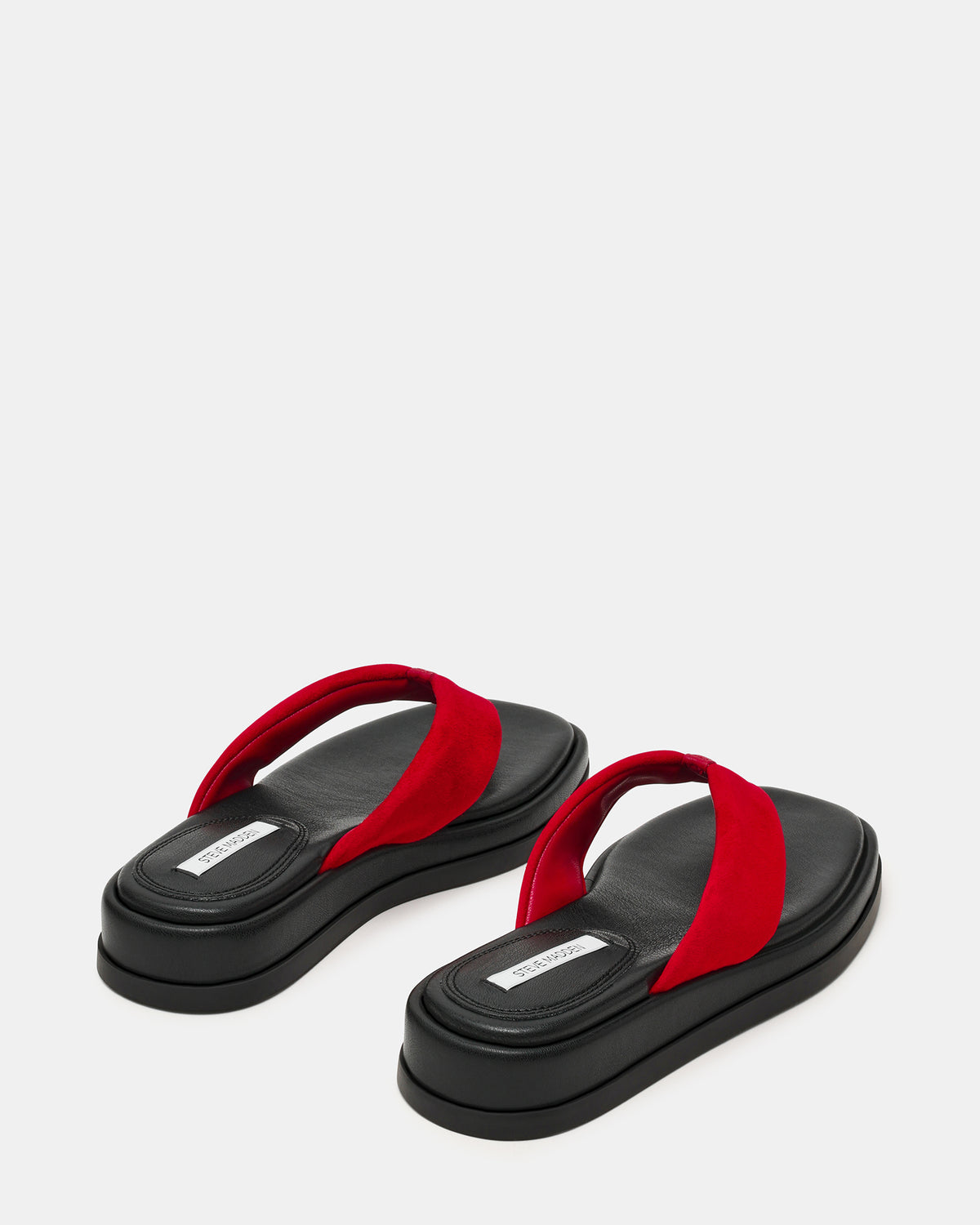 BELLA Red Suede Thong Square-Toe Platform Women's Sandal - Steve Madden