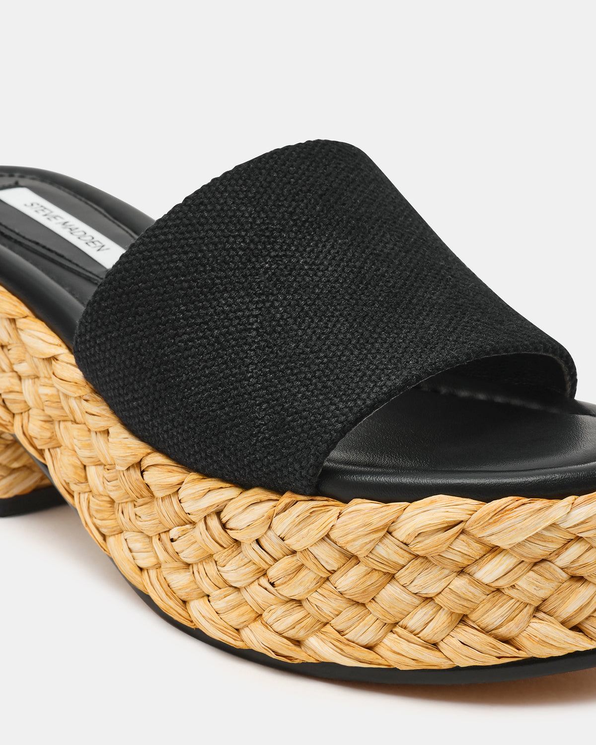 DOCK Raffia Black Platform Mule Women's Sandal - Steve Madden