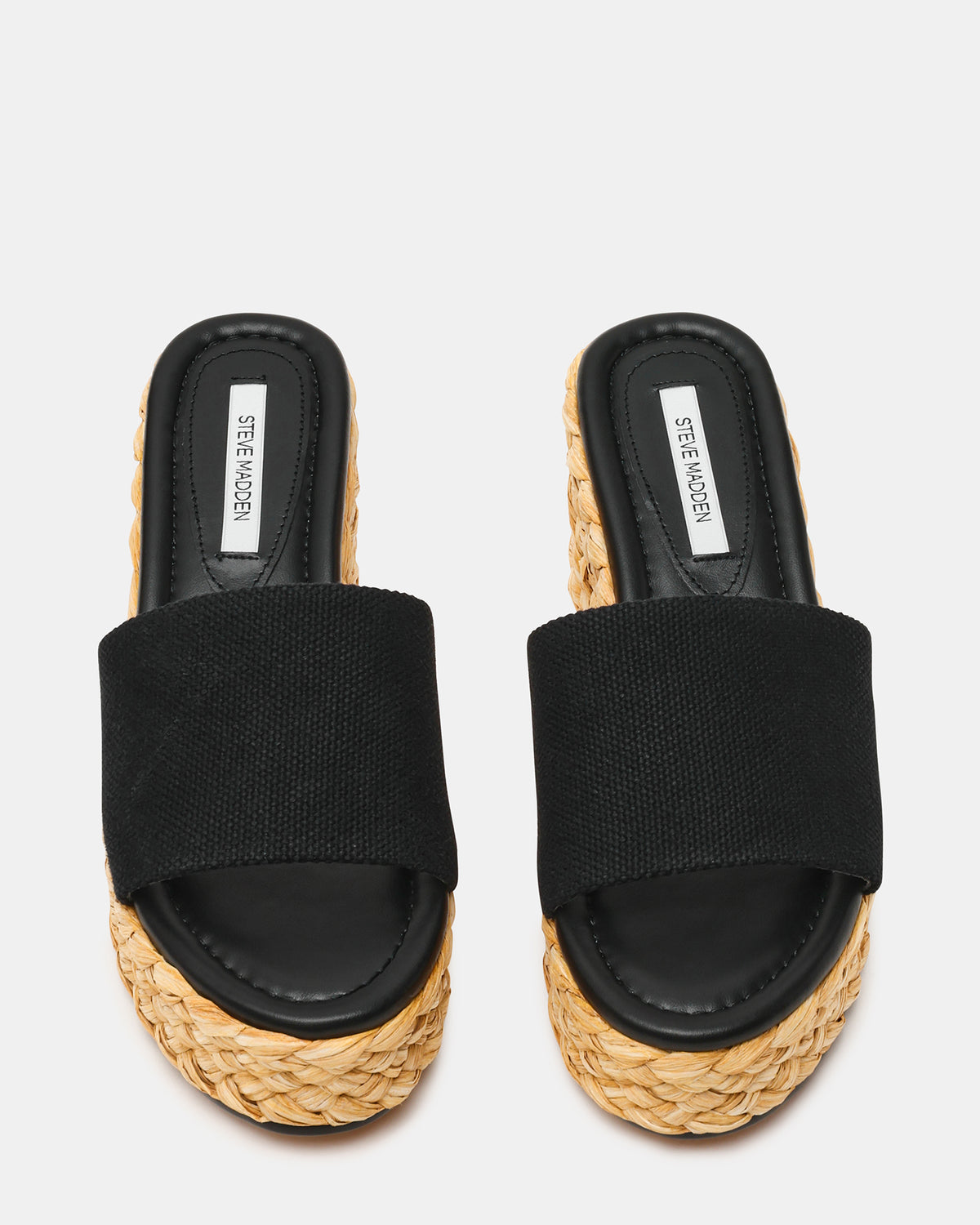 DOCK Raffia Black Platform Mule Women's Sandal - Steve Madden