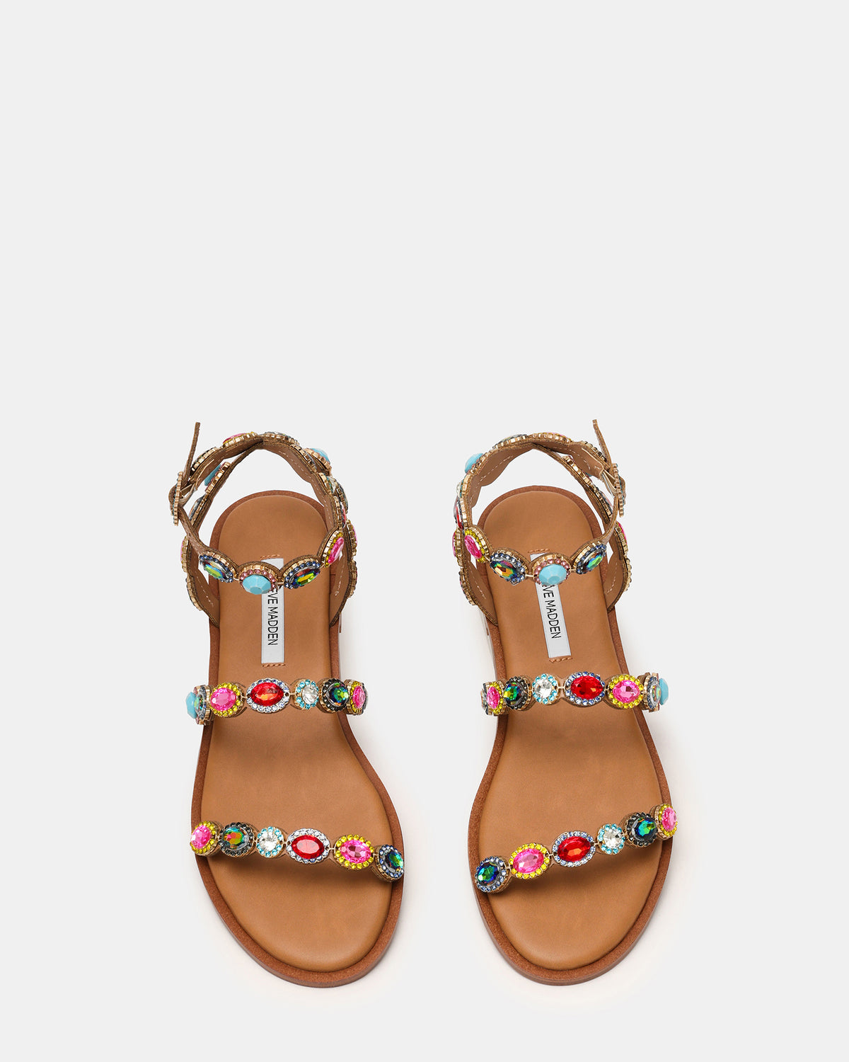 TAWNIE Bright Multi Stone Strappy Ankle Strap Women's Sandal - Steve Madden