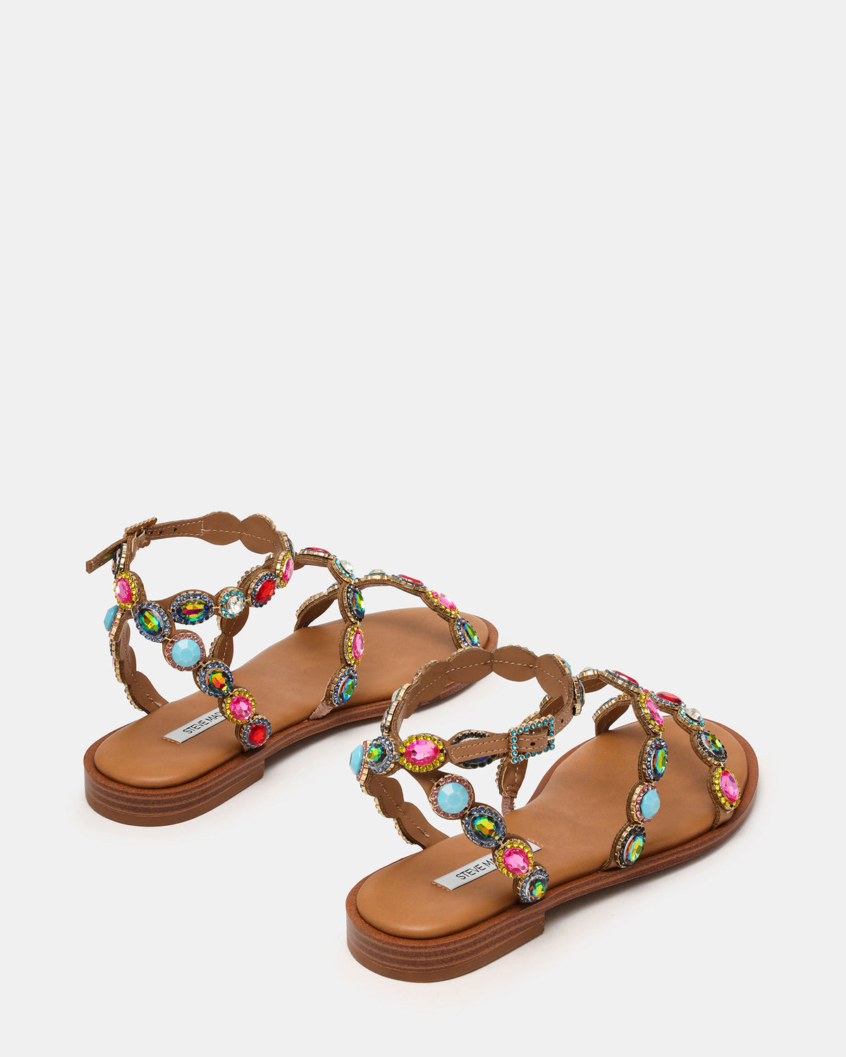 TAWNIE Bright Multi Stone Strappy Ankle Strap Women's Sandal - Steve Madden