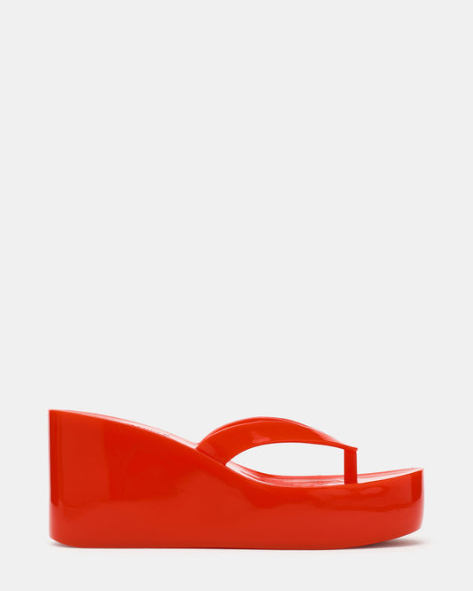 JELLA Red Thong Wedge Women's Platform Sandal - Steve Madden