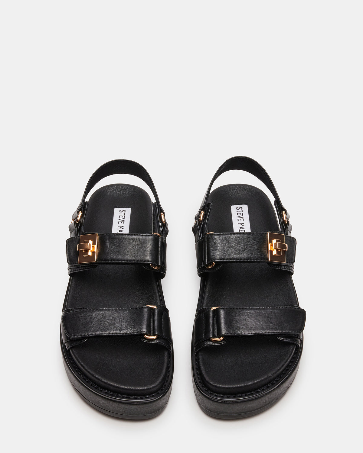 BIGMONA Black Leather Women's Platform Sandal - Steve Madden