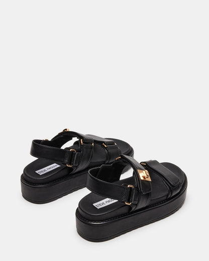 BIGMONA Black Leather Women's Platform Sandal - Steve Madden