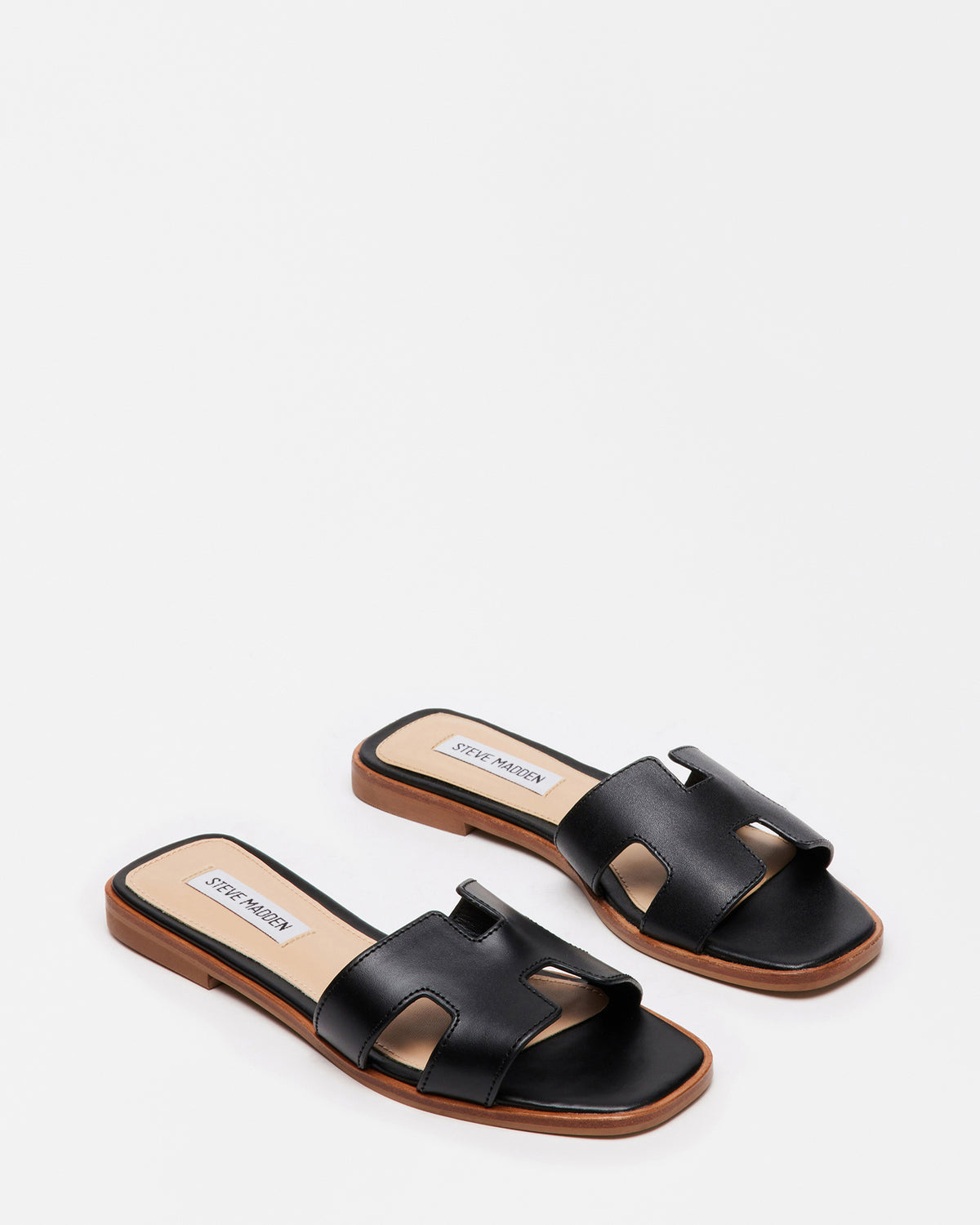 HADYN Black Leather Sandal | Women's Designer Sandals - Steve Madden