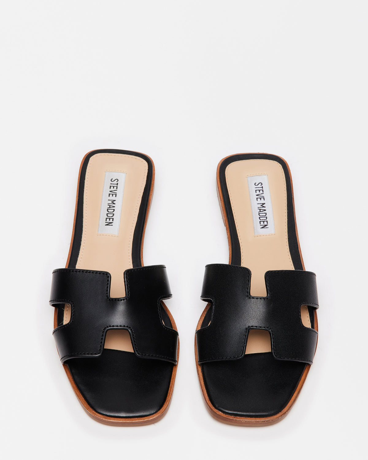 HADYN Black Leather Sandal | Women's Designer Sandals - Steve Madden