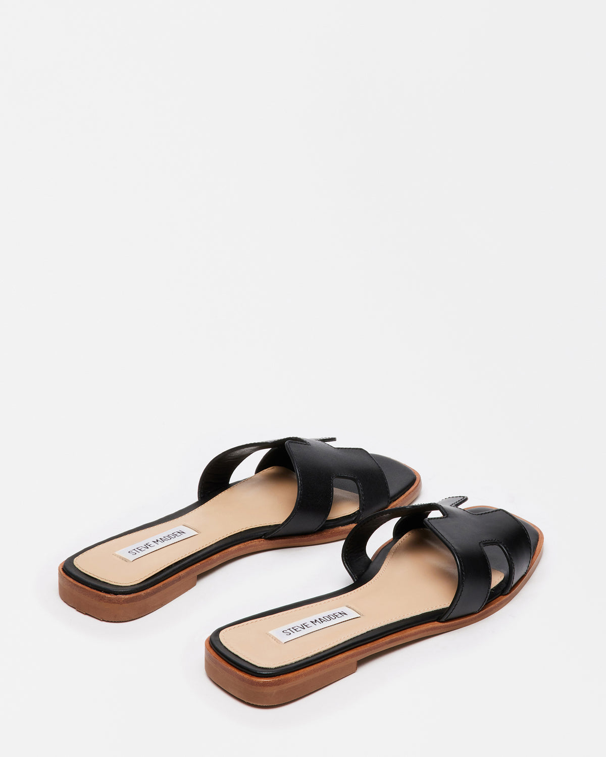 HADYN Black Leather Sandal | Women's Designer Sandals - Steve Madden