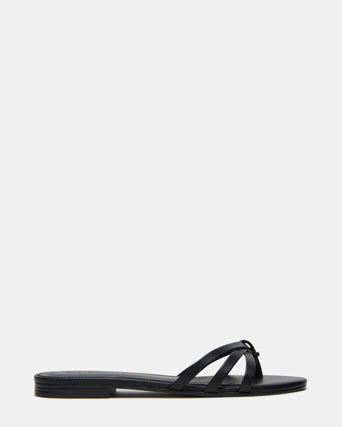 CALISSI Black Leather Strappy Slide Women's Sandal - Steve Madden