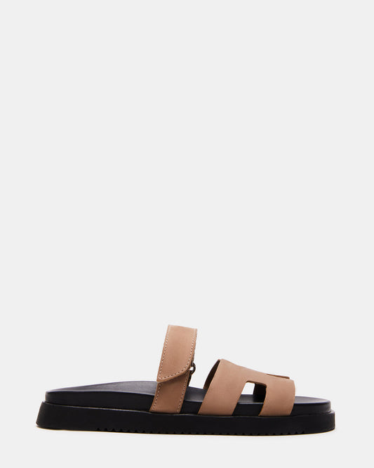 MAYVEN Tan Nubuck Flatform Slide Women's Sandal - Steve Madden