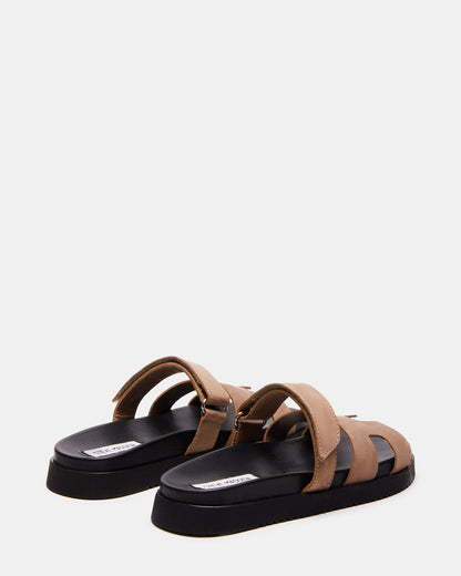 MAYVEN Tan Nubuck Flatform Slide Women's Sandal - Steve Madden