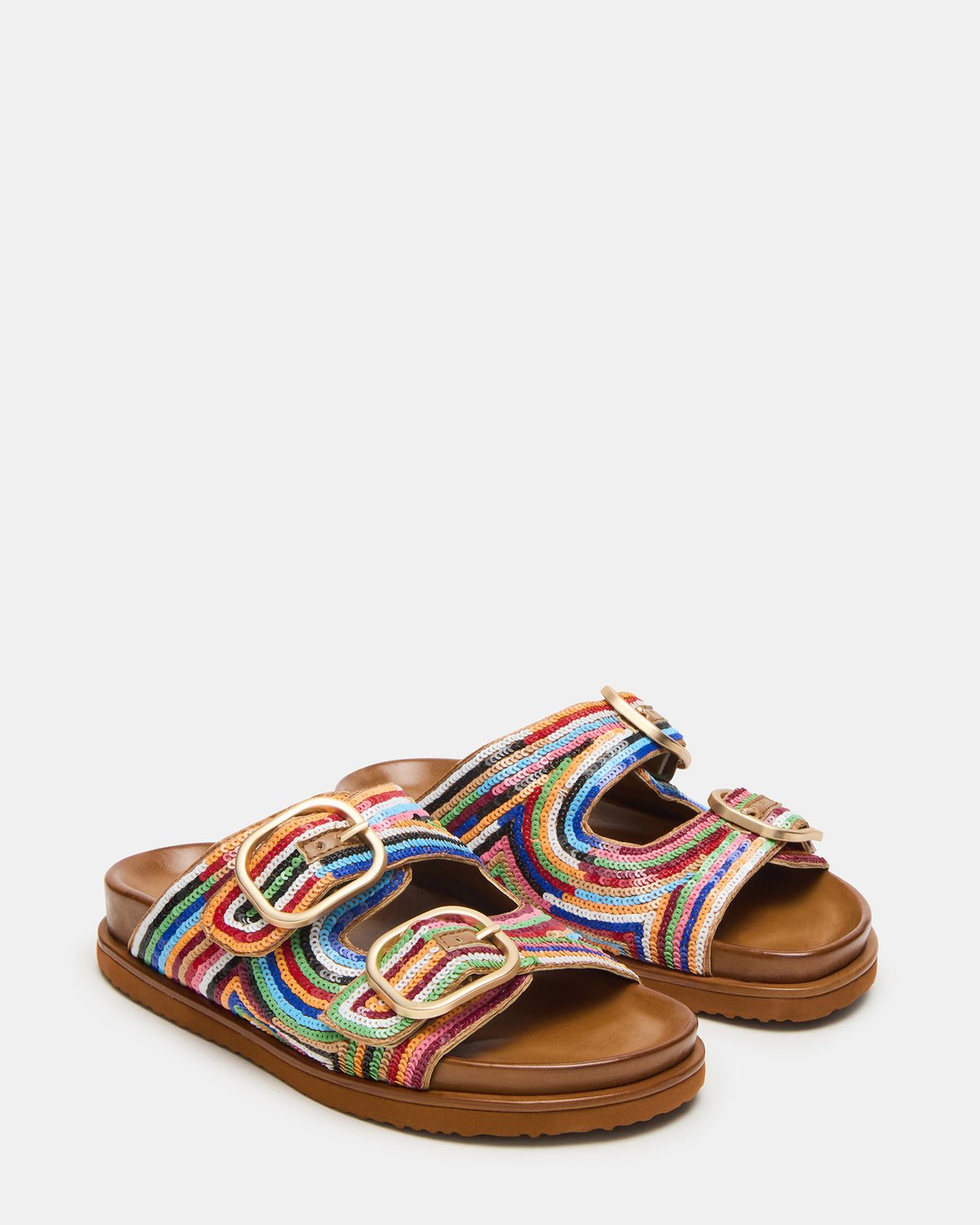 TOURIST Multi Color Footbed Slide Women's Sandal - Steve Madden