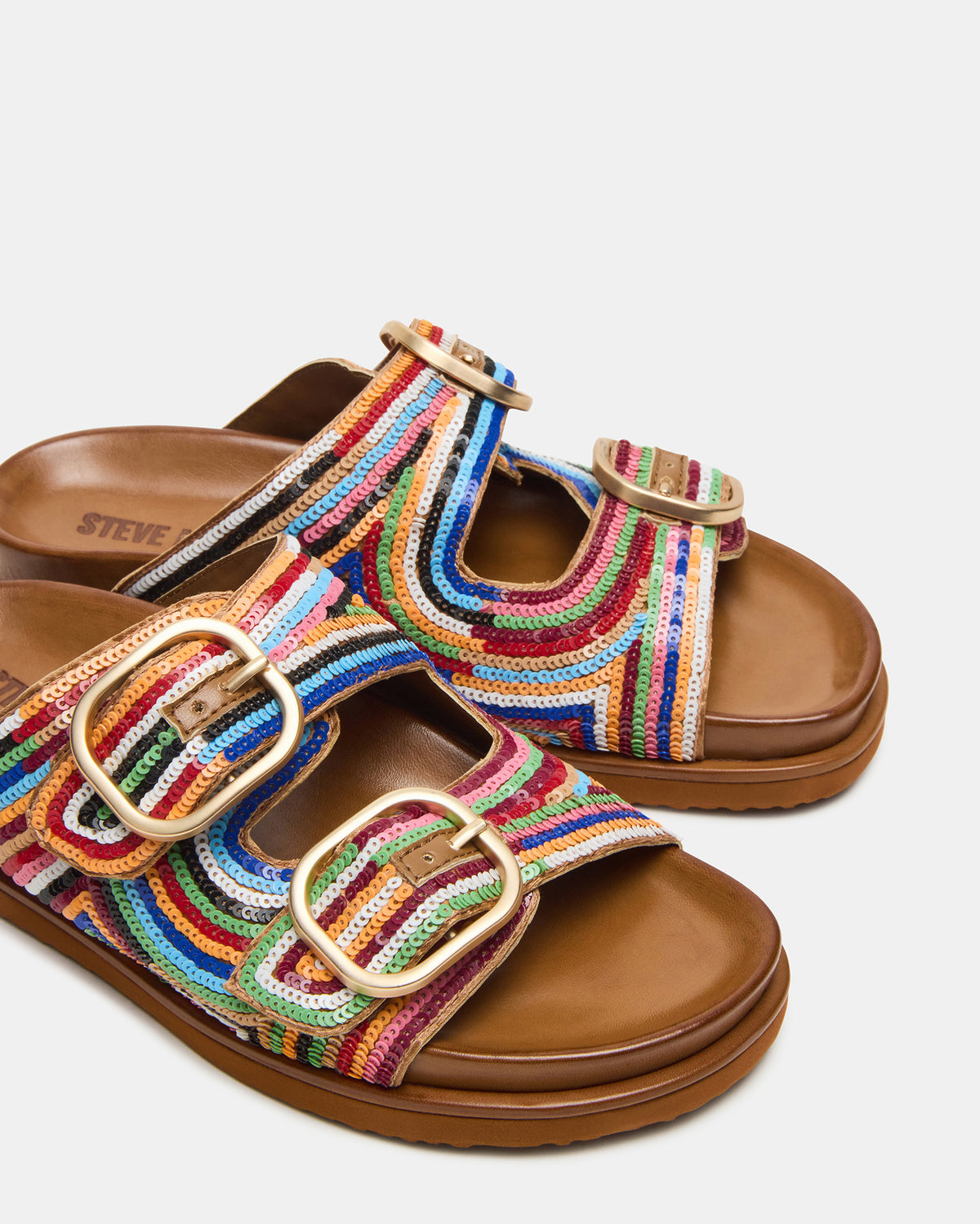 TOURIST Multi Color Footbed Slide Women's Sandal - Steve Madden