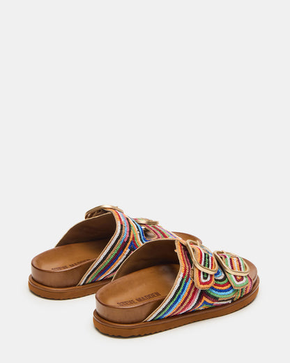 TOURIST Multi Color Footbed Slide Women's Sandal - Steve Madden