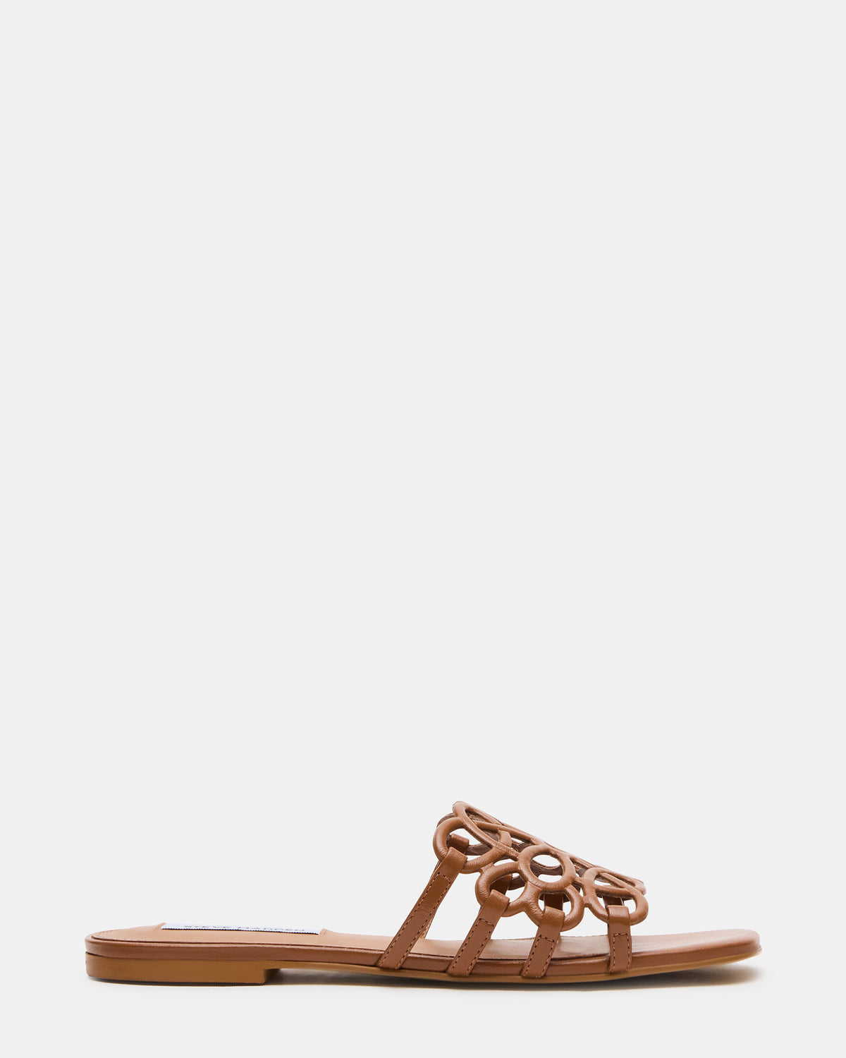 LOTUS Tan Leather Square-Toe Slide Women's Sandal - Steve Madden