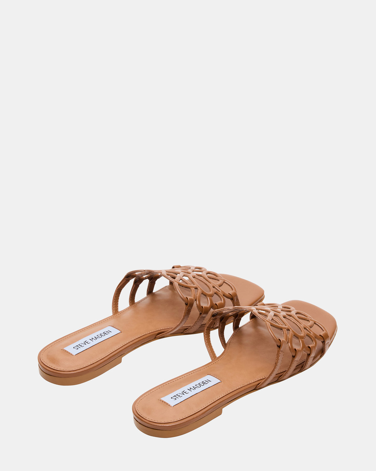 LOTUS Tan Leather Square-Toe Slide Women's Sandal - Steve Madden