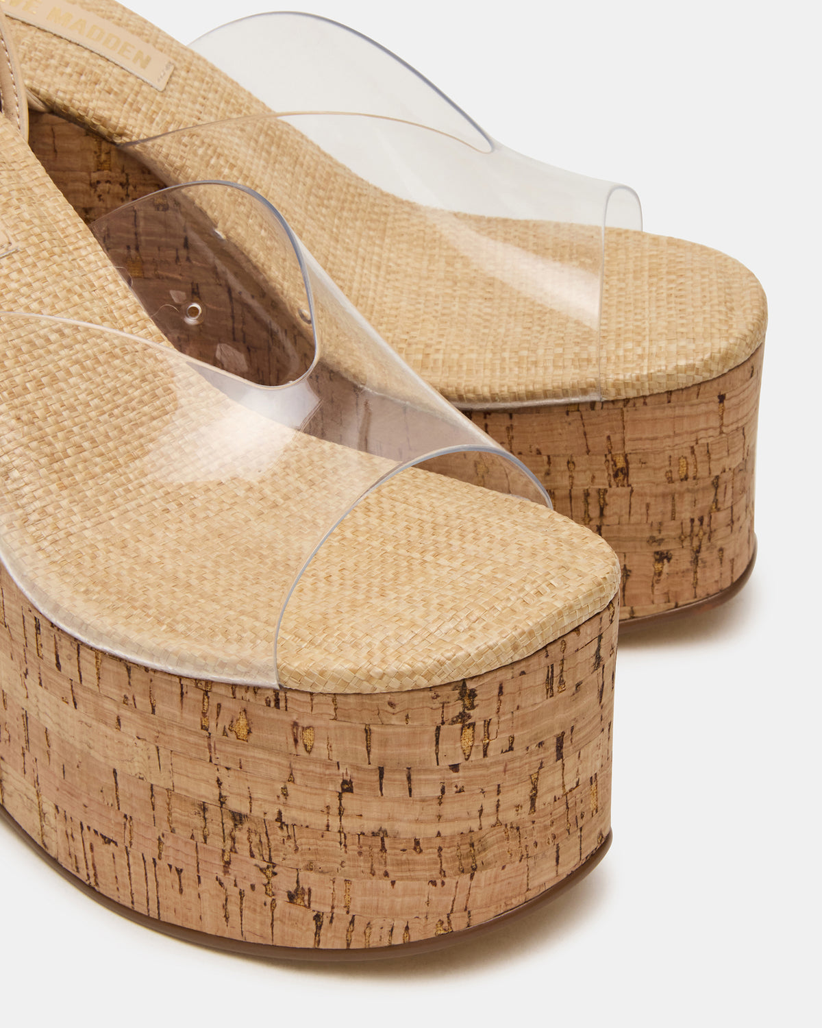 SINAI Clear Square-Toe Platform Wedge Strappy Women's Sandal - Steve Madden