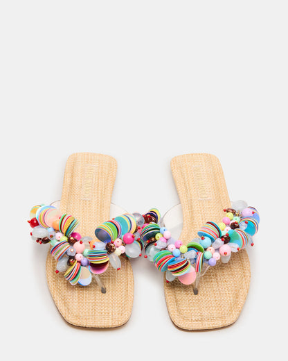 TRELLA Multi Beads Square-Toe Thong Women's Sandal - Steve Madden