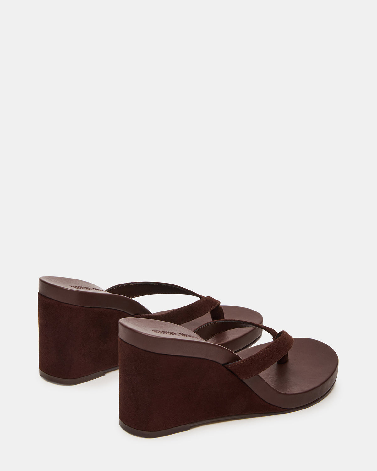 PLAYING Brown Suede Thong Wedge Women's Sandal - Steve Madden