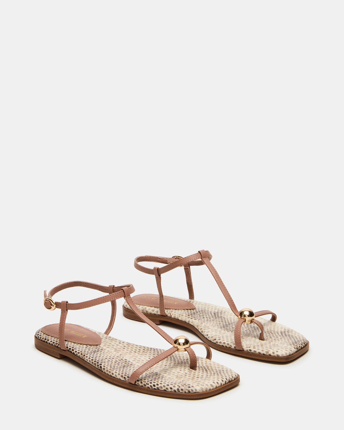 RITZY Natural Snake Square-Toe Strappy Women's Sandal - Steve Madden