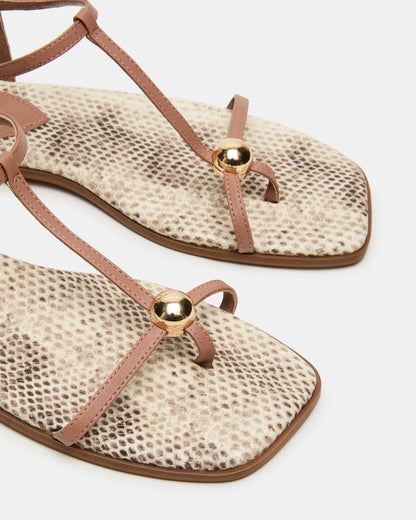 RITZY Natural Snake Square-Toe Strappy Women's Sandal - Steve Madden