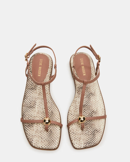 RITZY Natural Snake Square-Toe Strappy Women's Sandal - Steve Madden