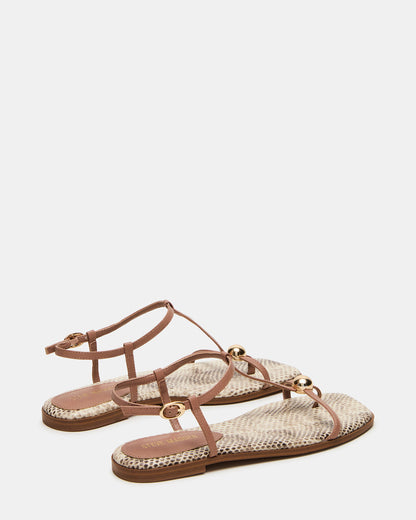 RITZY Natural Snake Square-Toe Strappy Women's Sandal - Steve Madden