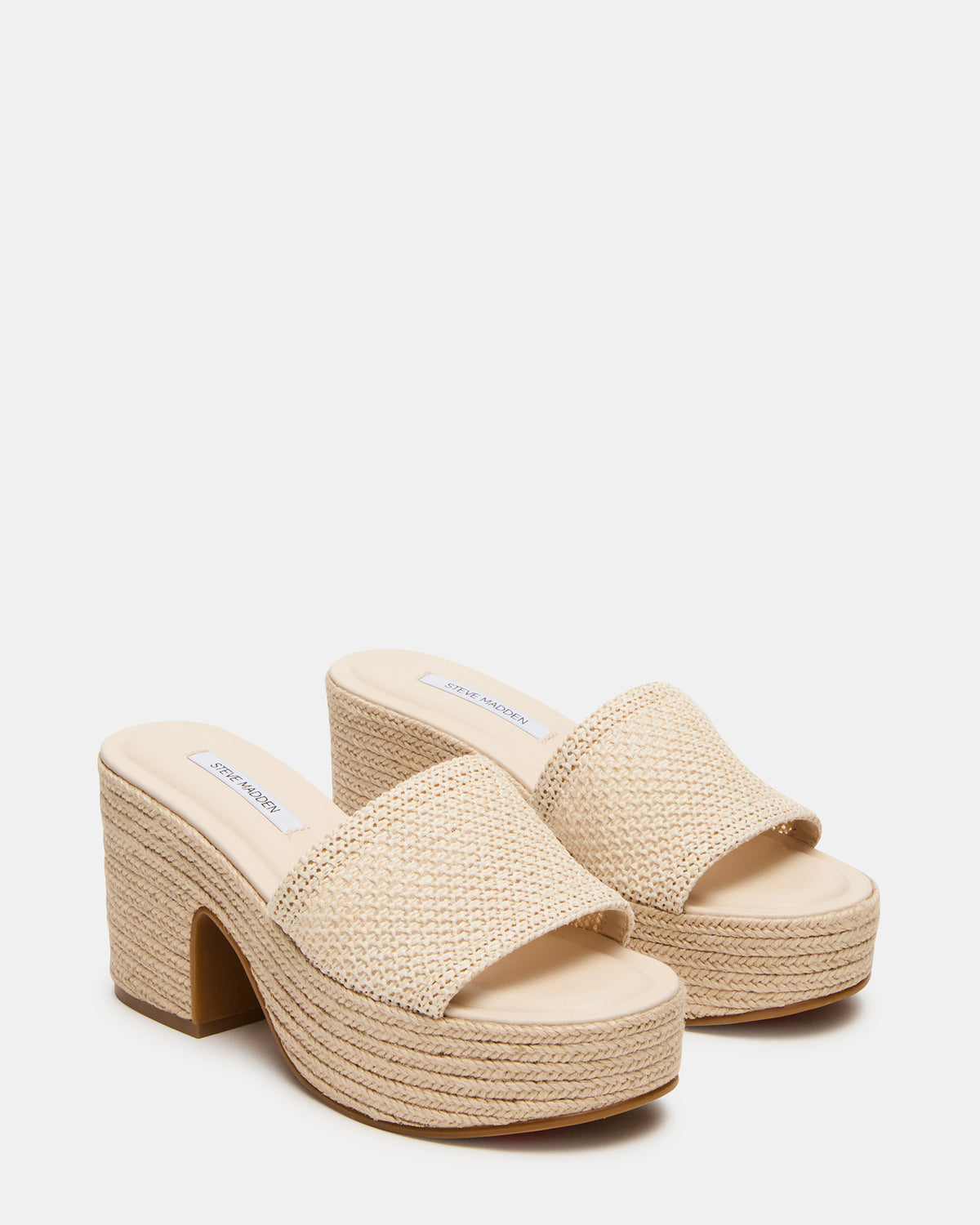 TRIPPY Natural Raffia Platform Mule Women's Sandal - Steve Madden