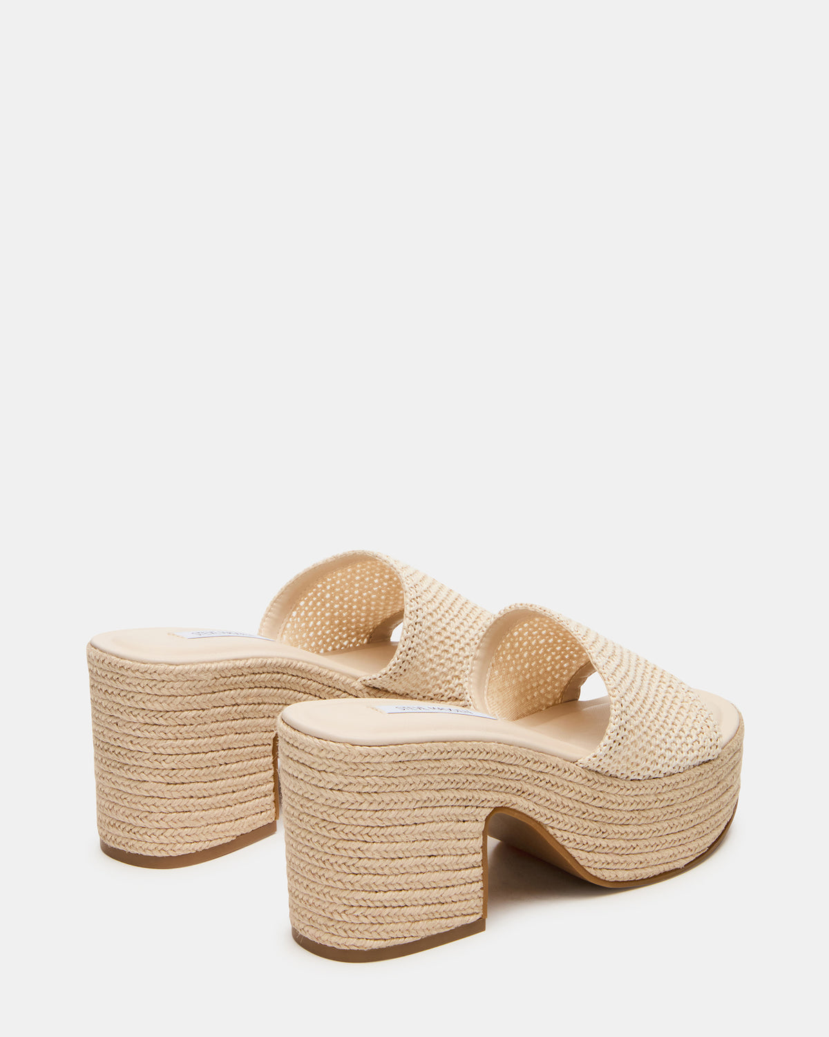 TRIPPY Natural Raffia Platform Mule Women's Sandal - Steve Madden