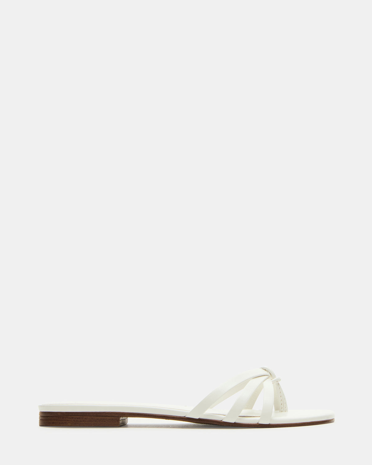 CALISSI White Leather Strappy Women's Slide Sandal - Steve Madden