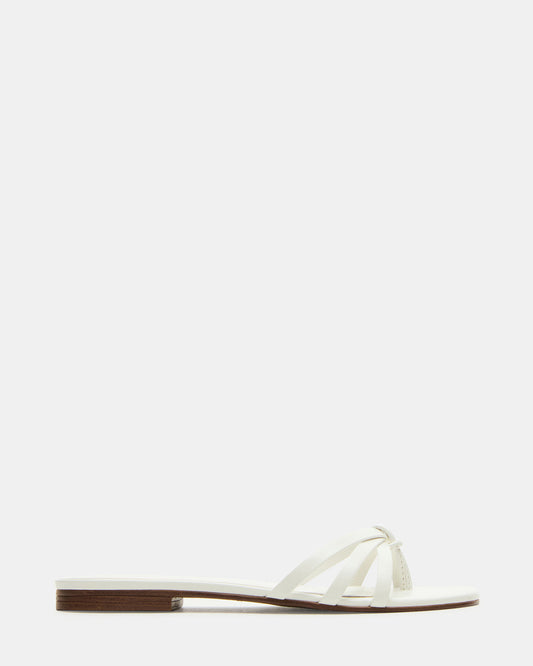 CALISSI White Leather Strappy Women's Slide Sandal - Steve Madden