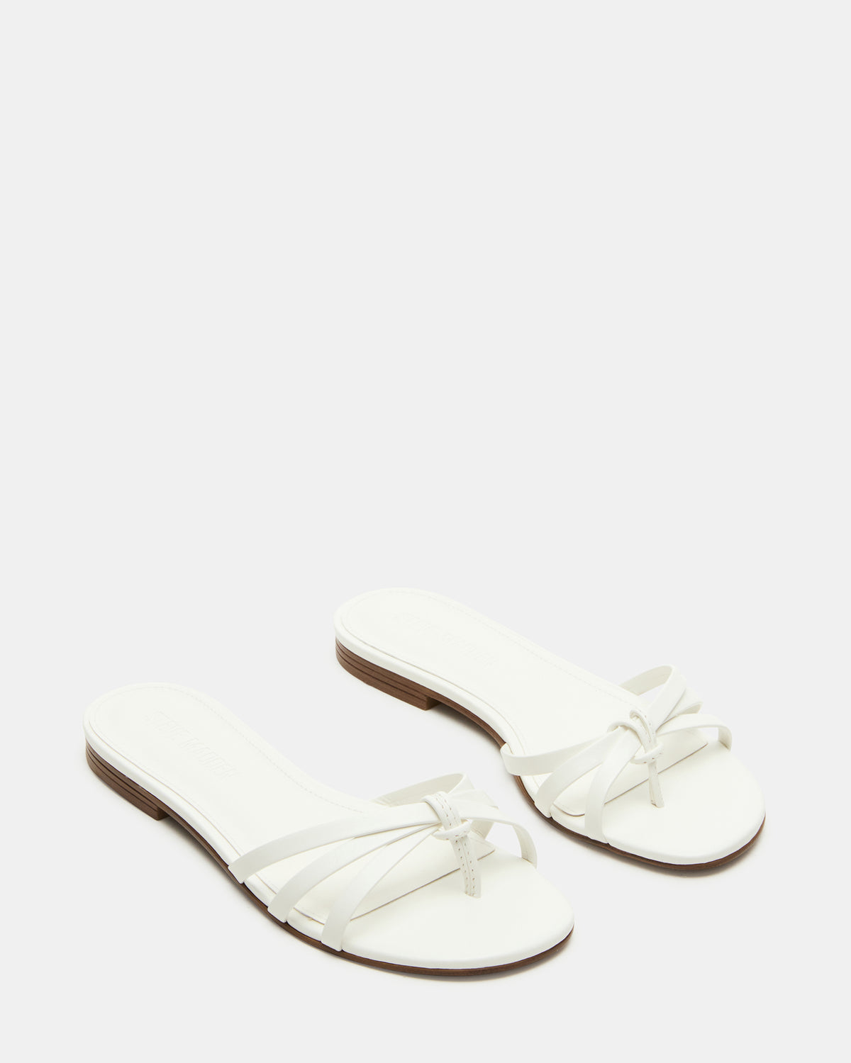 CALISSI White Leather Strappy Women's Slide Sandal - Steve Madden