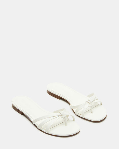 CALISSI White Leather Strappy Women's Slide Sandal - Steve Madden
