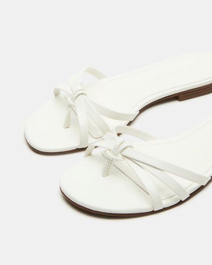 CALISSI White Leather Strappy Women's Slide Sandal - Steve Madden