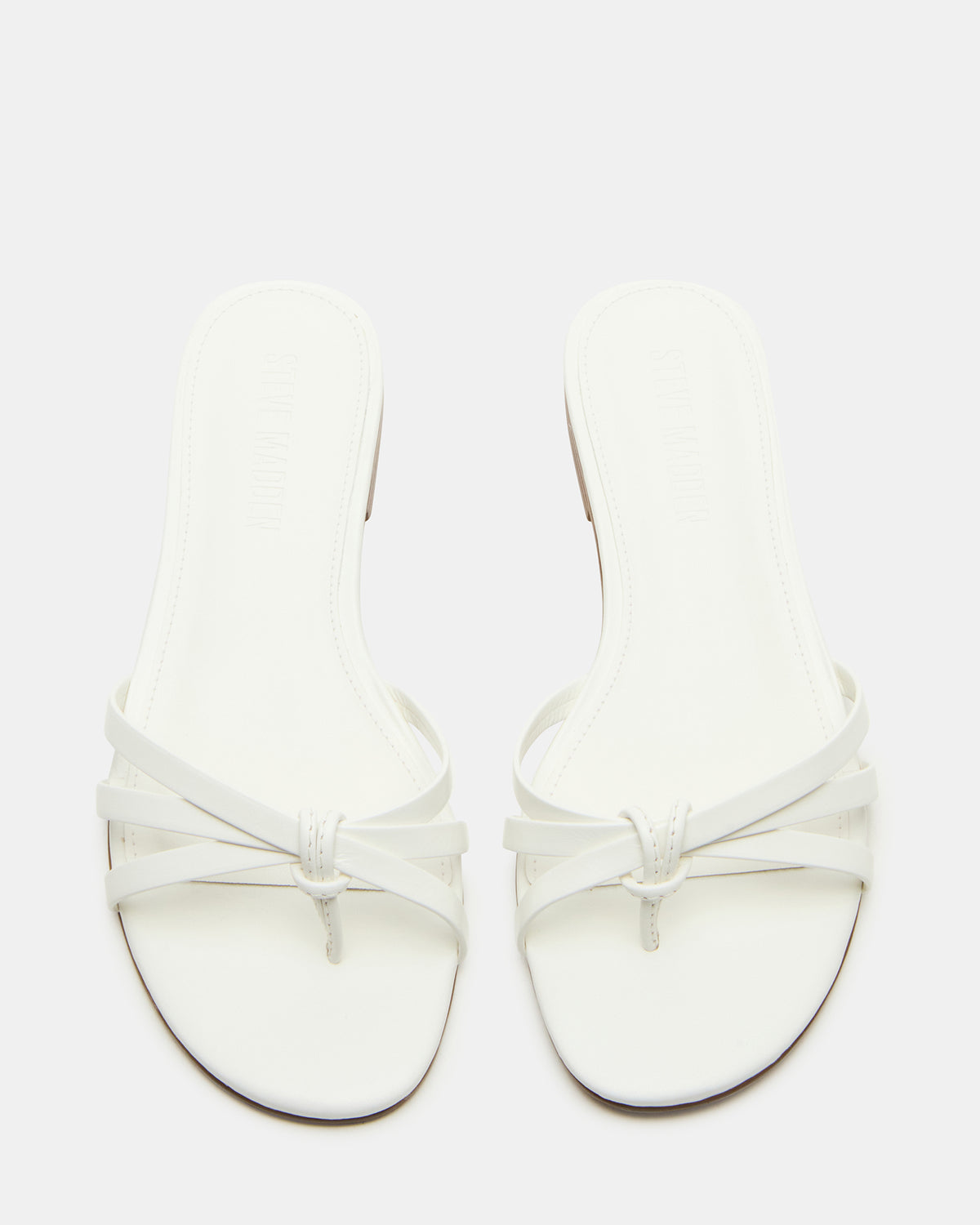 CALISSI White Leather Strappy Women's Slide Sandal - Steve Madden