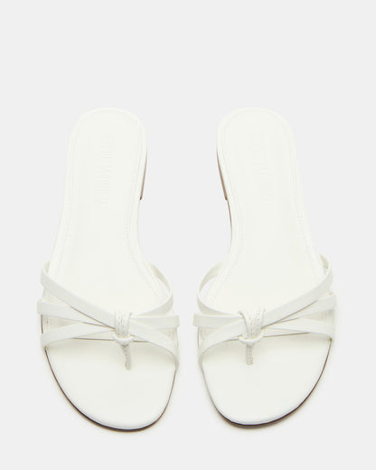 CALISSI White Leather Strappy Women's Slide Sandal - Steve Madden