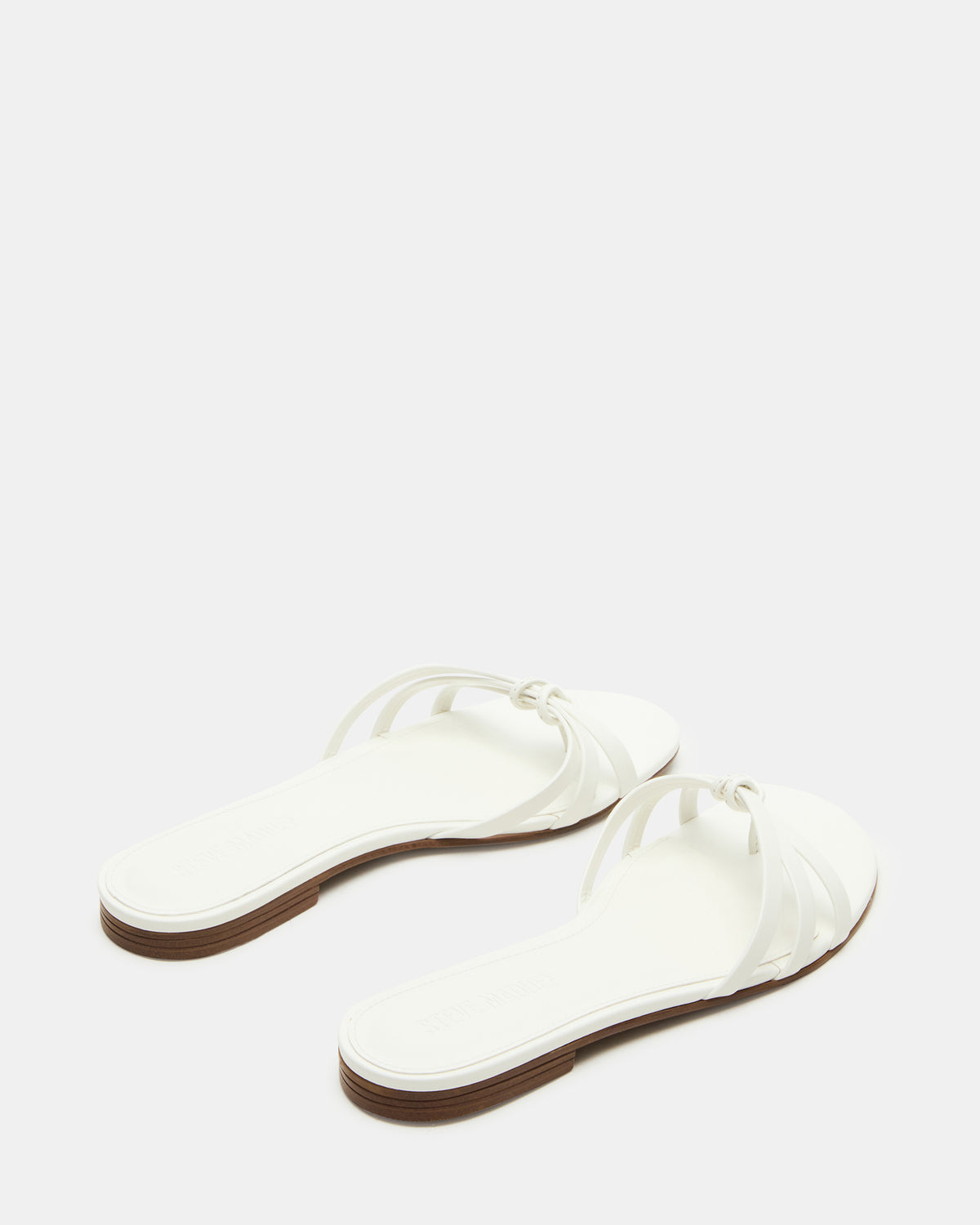 CALISSI White Leather Strappy Women's Slide Sandal - Steve Madden