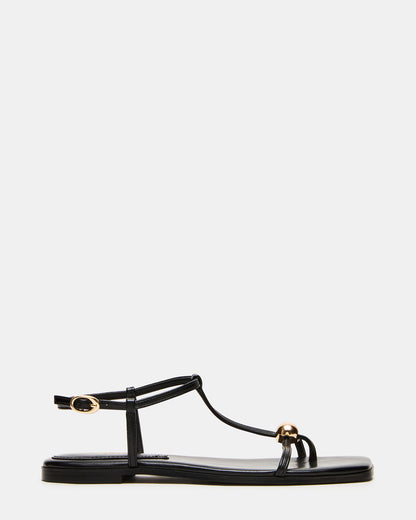 RITZY Black Square-Toe Strappy Women's Sandal - Steve Madden