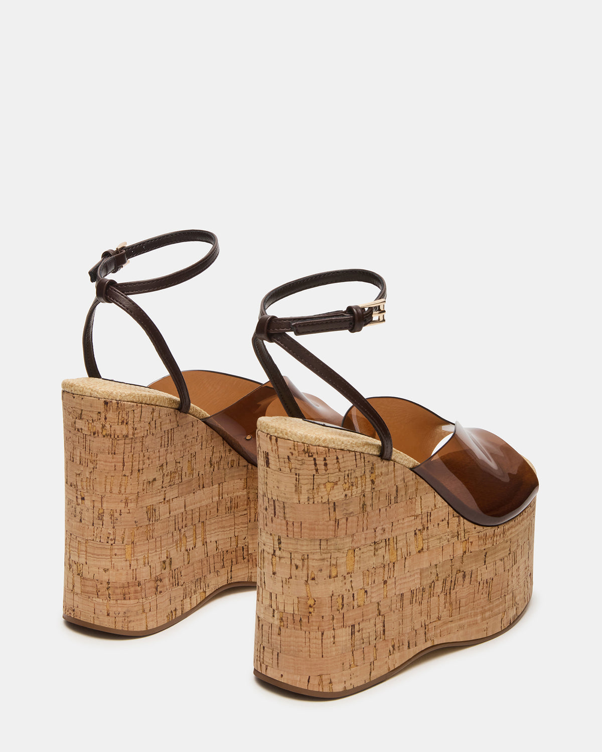 SINAI Brown Square-Toe Platform Wedge Strappy Women's Sandal - Steve Madden