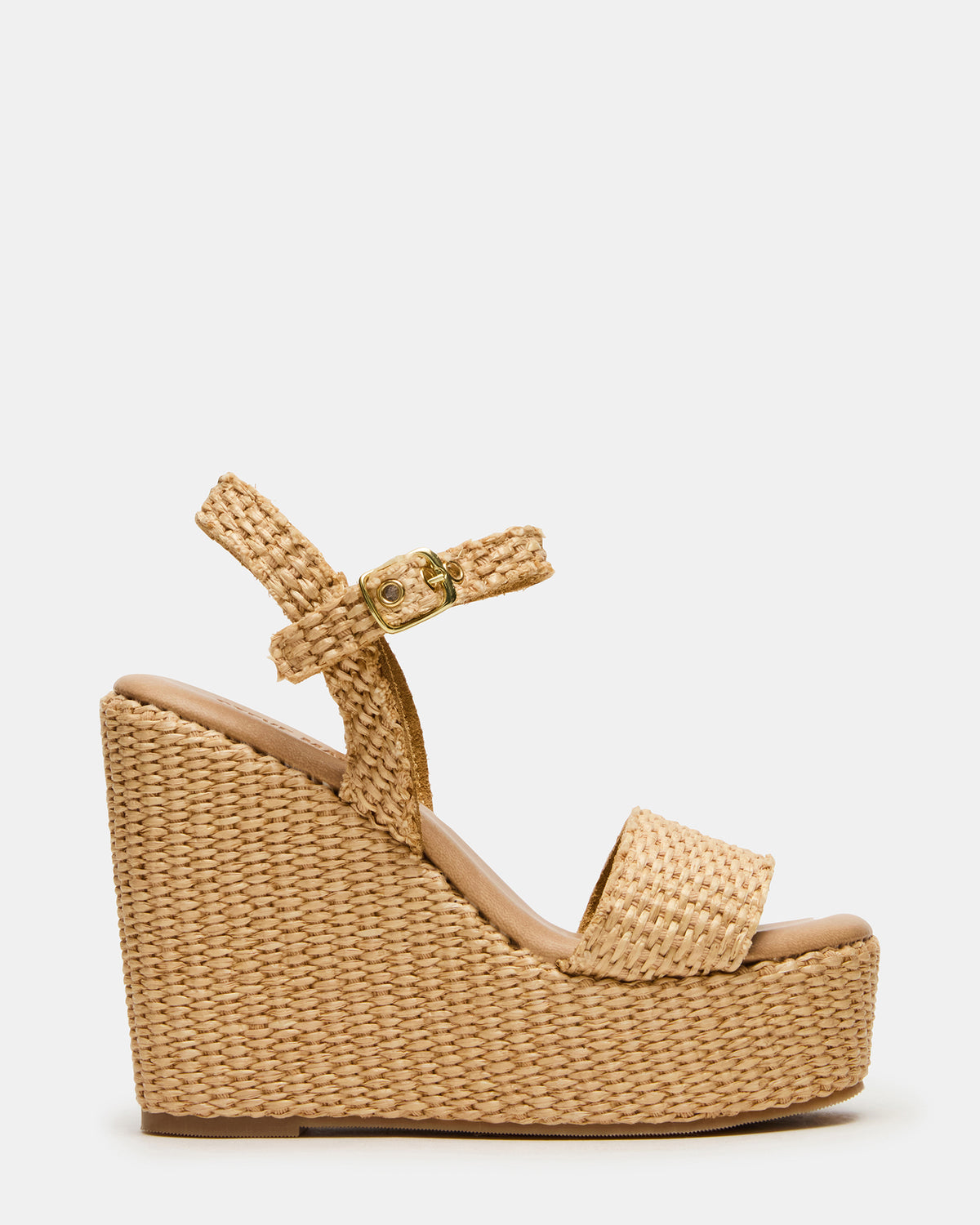 PALM Natural Raffia Platform Wedge Women's Sandal - Steve Madden