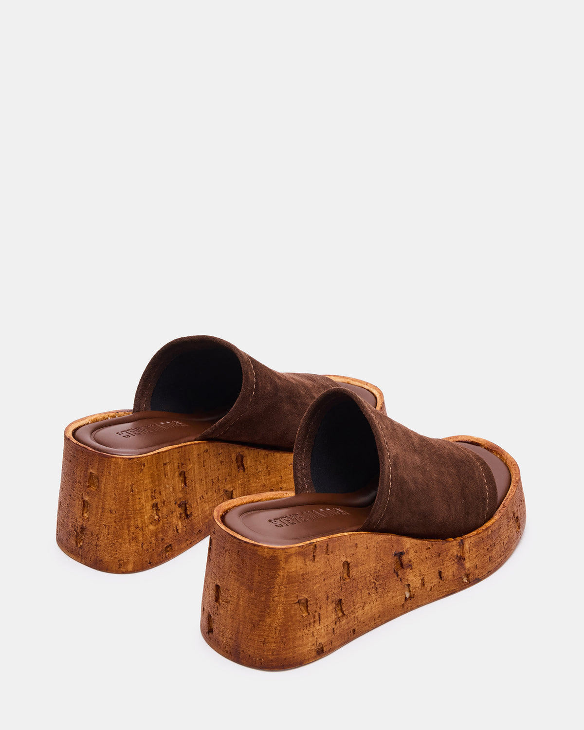 CELLAR Brown Suede Platform Wedge Square-Toe Women's Sandal - Steve Madden