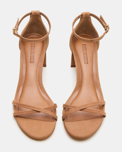 RAE Tan Nubuck Strappy Block Heel Women's Sandal - Steve Madden