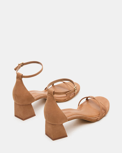 RAE Tan Nubuck Strappy Block Heel Women's Sandal - Steve Madden