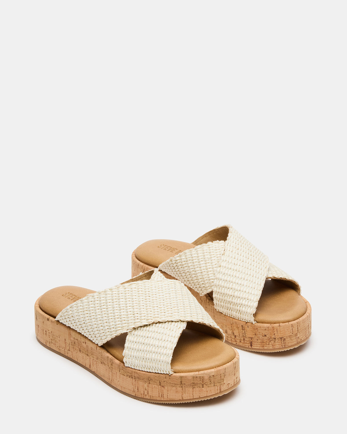 TULUM Bone Raffia Platform Flatform Women's Sandal - Steve Madden
