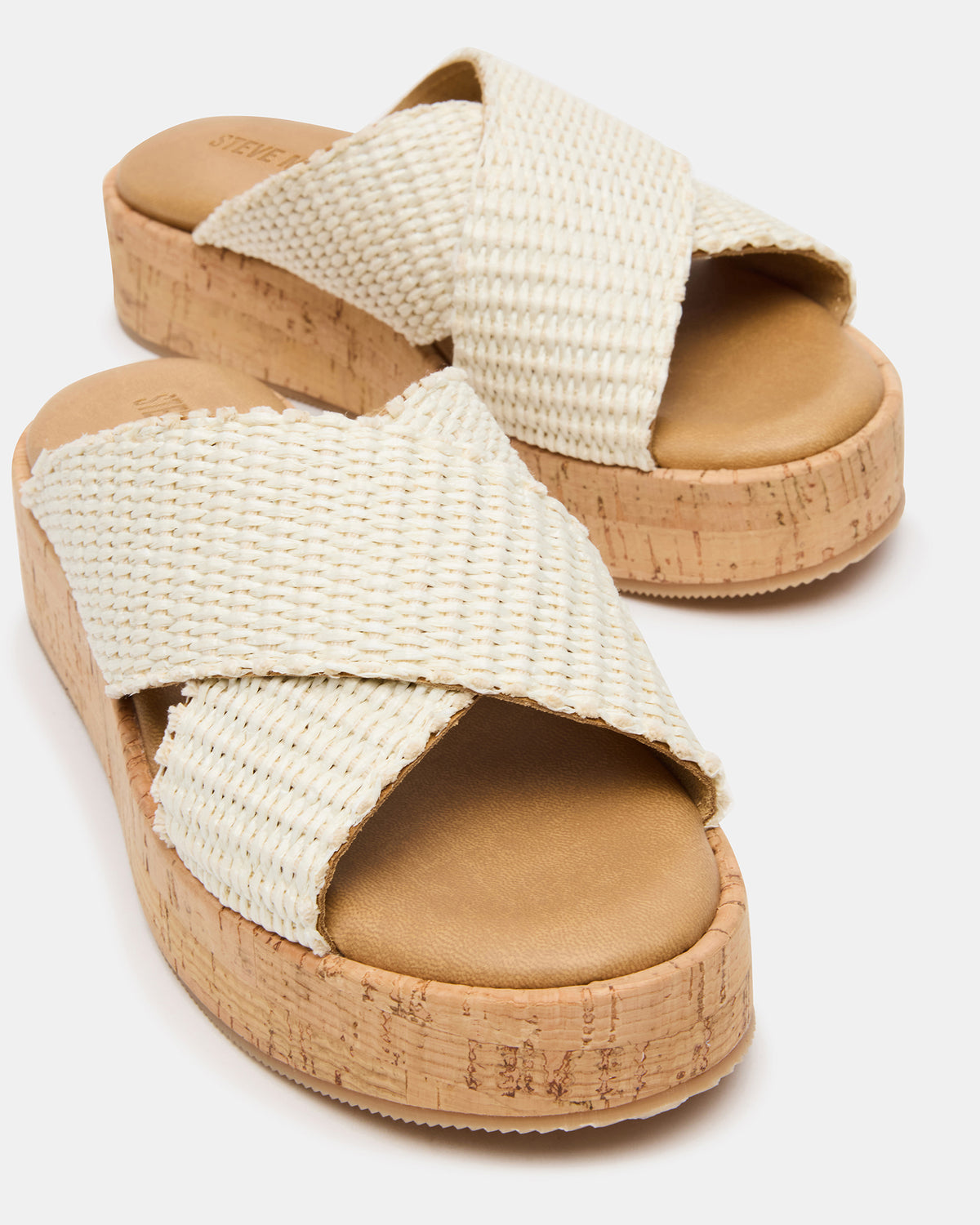 TULUM Bone Raffia Platform Flatform Women's Sandal - Steve Madden
