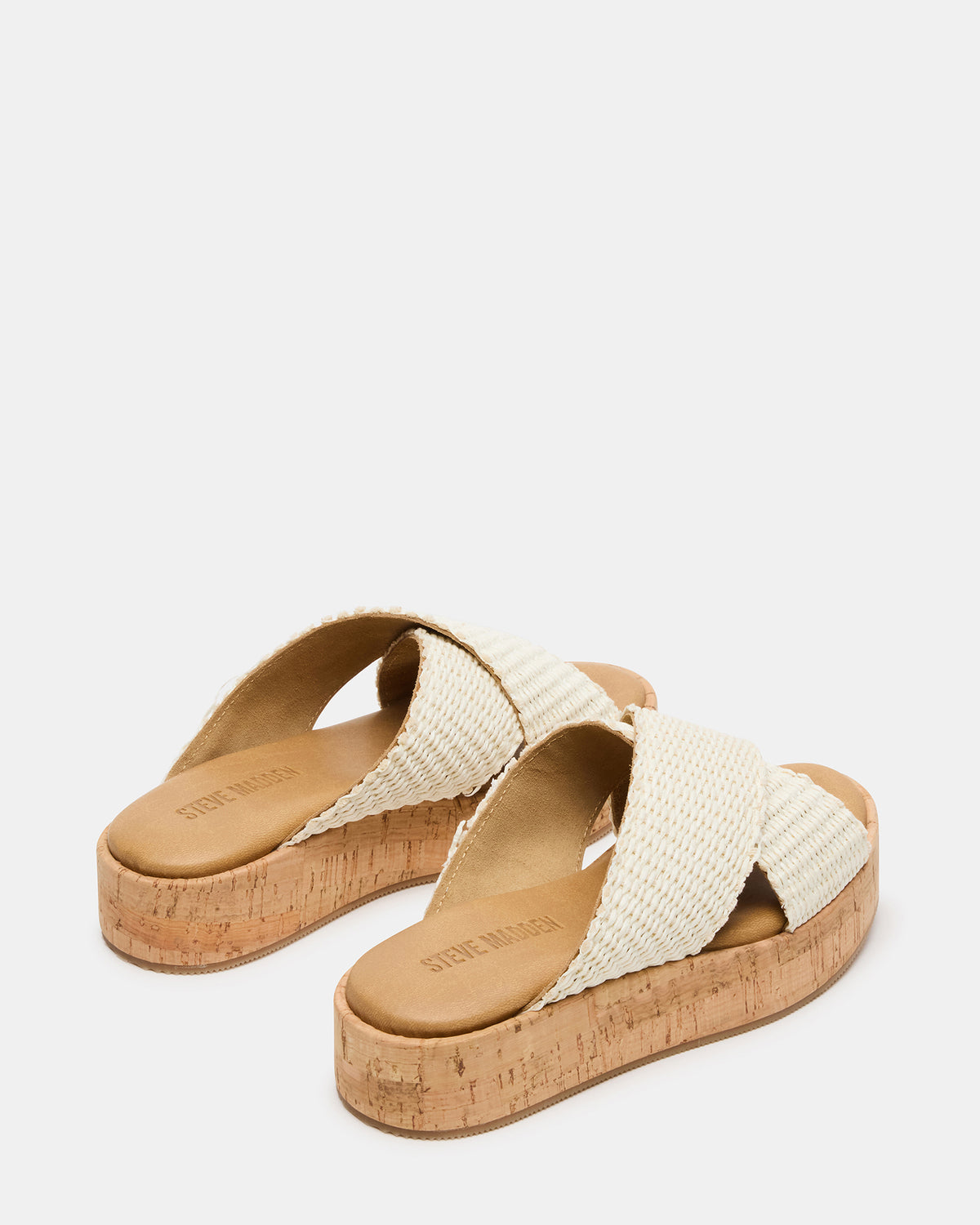 TULUM Bone Raffia Platform Flatform Women's Sandal - Steve Madden