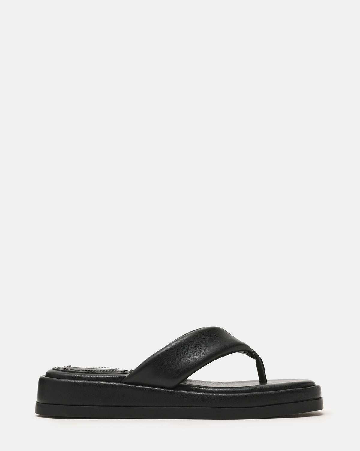 BELLA Black Thong Square-Toe Platform Women's Sandal - Steve Madden