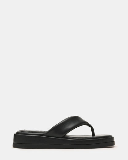 BELLA Black Thong Square-Toe Platform Women's Sandal - Steve Madden